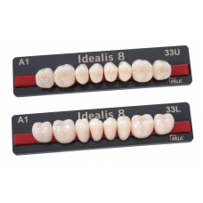 Kulzer Pala IDEALIS 8 Acrylic Teeth High End Posteriors (Flat Cusp 5 Deg Cusp Angle) - 1 Card (Match with Delara, Mondial, Premium anteriors)